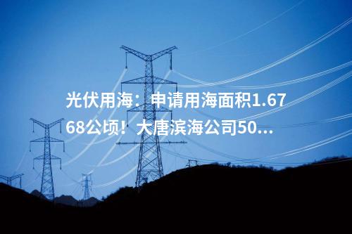 光伏用海：申請用海面積1.6768公頃！大唐濱海公司500kw漂浮式光伏耦合發電技術研究與示范項目用海公示